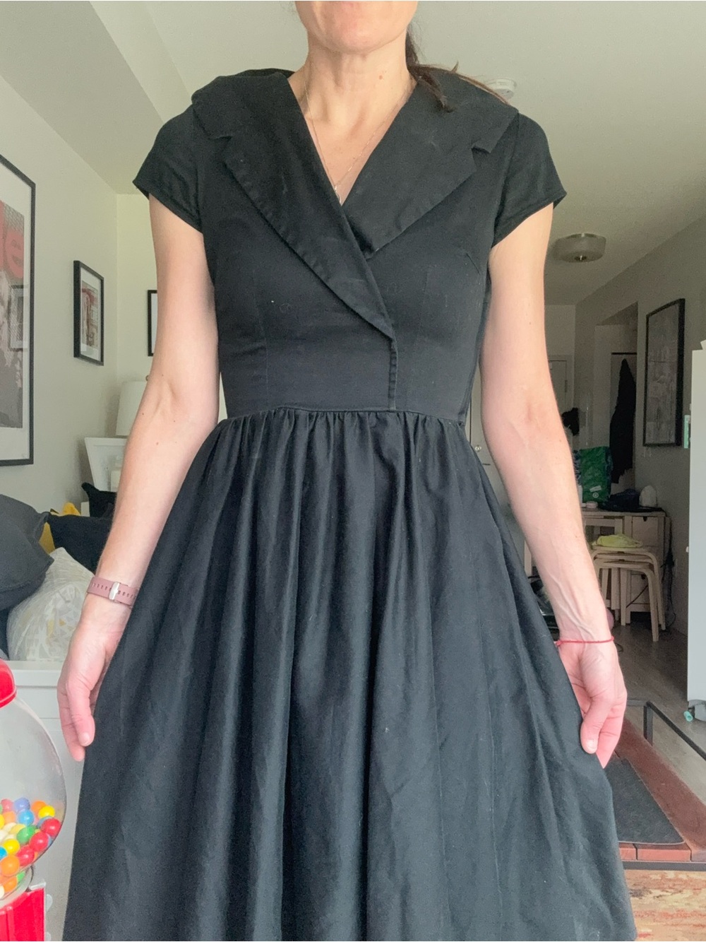 Pinup Couture Black Vintage-Inspired Fit & Flare Midi Dress